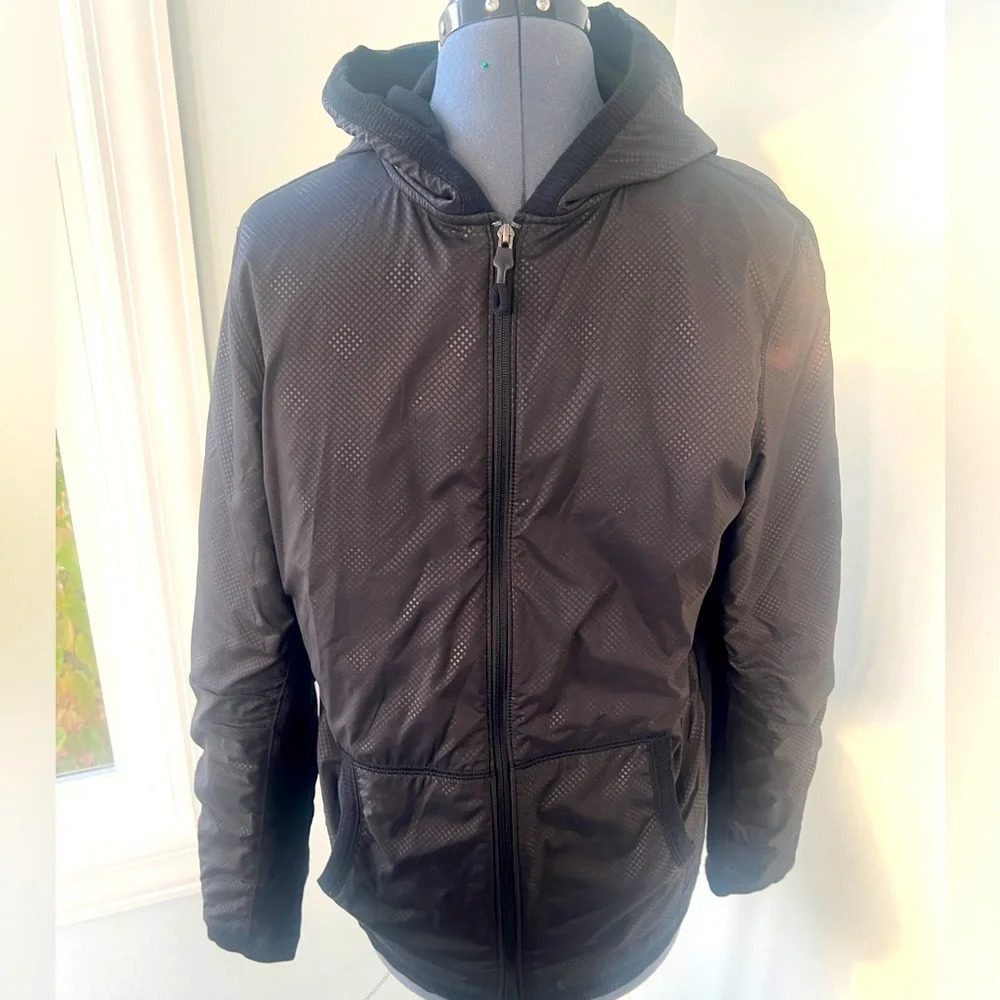 Marc Anthony Sz M Men’s Zip Up Performance Jacket. Diamond Pattern Jersey back